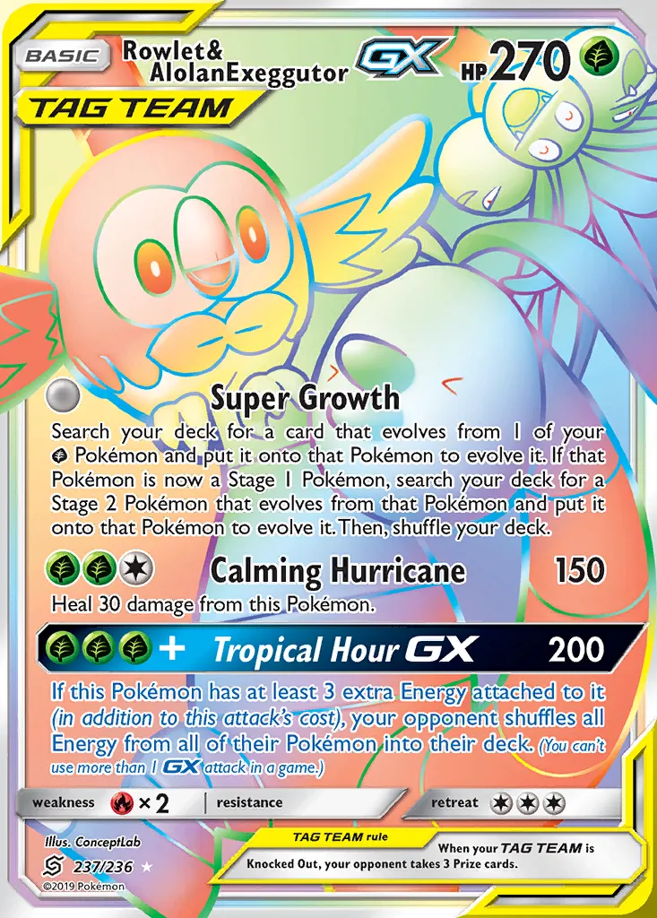 Rowlet & Alolan Exeggutor-GX